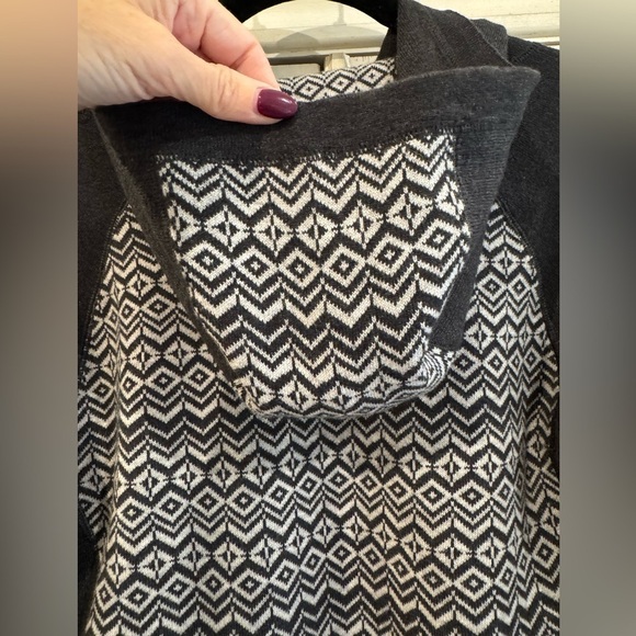 ASPEN Womens Fair Isle Gray Hooded Ski Sweater Size Small - Picture 11 of 15